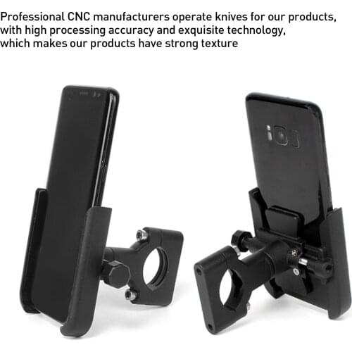 Phone Holder Anti-slip Motorcycle Bicycle Adjustable Aluminum Holder Handlebar Stand Replacement for Smart Mobile Phone 4-6.5in