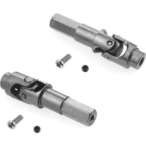 FBIL-2 Pcs Metal Universal Drive Shaft for WPL C14 C24 C34 C44 B14 B16 B24 B36 1/16 RC Car Parts