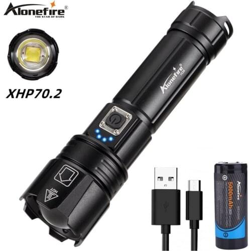 Alonefire H38 Lamp xhp70.2 most powerful flashlight Tactical Torch Waterproof Telescopic Zoom Lantern Camping