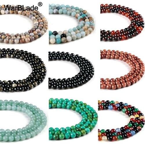 Hot Sal 4 6 8 10 12 14mm Natural Stone Tiger Eye Beads Opal Sodalite Round Loose Beads For Jewelry Making DIY Bracelet Necklace