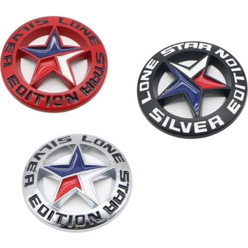 Metal Car Sticker Texas STAR LONE SILVER EOITION Rear Trunk Body Emblem Stickers For Jeep Wrangler Grand Cherokee Commander Ford