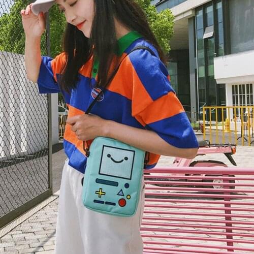 Girl Cute Mini Robot Phone Shoulder Bags Ladies Luxury Brand Handbags Black Nylon Shoulder Messenger Bag For Women