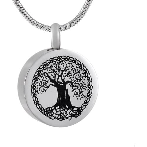 MJD9795 "Tree of Life" Ecofirendly Stainless Steel Cremation Ashes Keepsake Memorial Urn Pendant with 20 Inch Chain