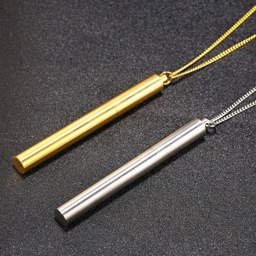New Male Jewelry Personality Smoke Tube Pendant Necklaces for Men Stainless Steel Long Chain Necklace Punk Style Accessories