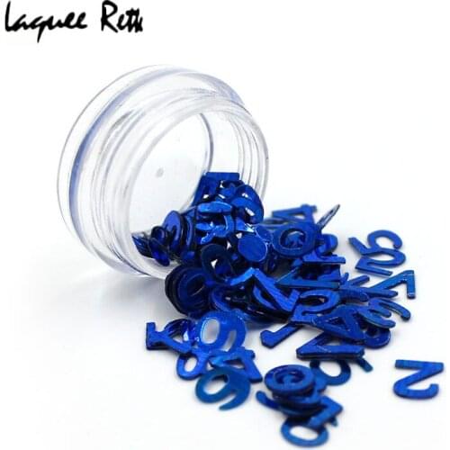 12 Mix Colors Charming Letter&number Shape Nail Sequins Decal Manicure Decor 3D Nail art decoration flakes