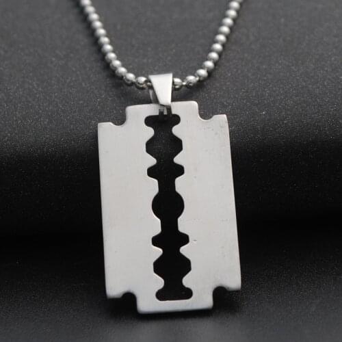 Men Razor Pendant Necklaces Fashion Shaver Shape Chain Necklaces Women Couple Punk Trendy Jewelry Gift Accessories