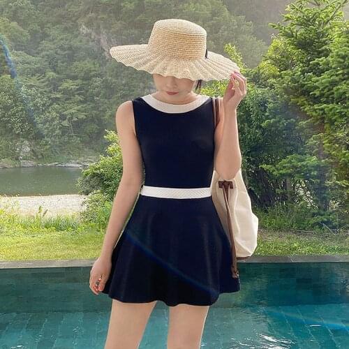 Suspender One Piece Swimsuit Women Sexy Hollow-out Solid Low Cut Swimwear Korean Style Open Back Summer Bathing Suit Padded M-XL