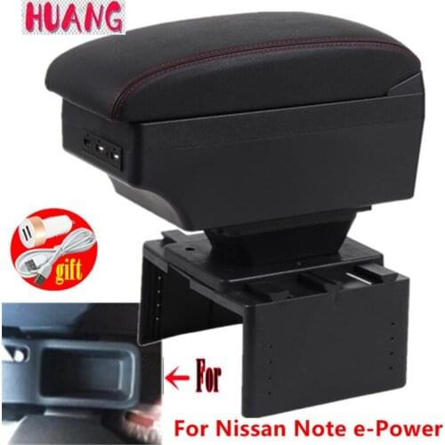 For Nissan Note e-Power Armrest Box car Center Console Storage armrest Box modification accessories with USB interface