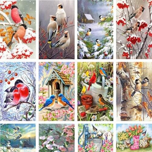 Bird Cross Stitch Kit Handmade Diamond Painting 5D Round Diamond Picture Mosaic Artist Home Decoration Gift