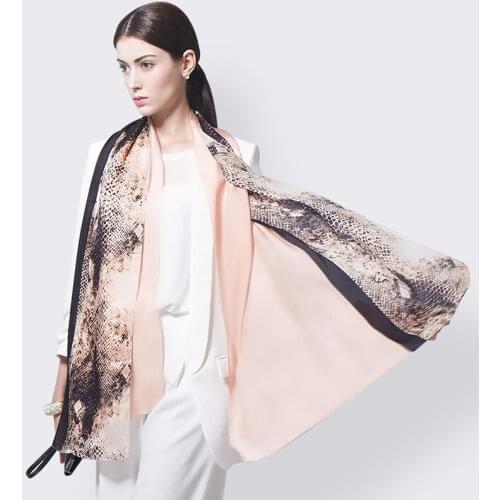 Visual Axles New Silk Scarf Women Luxury Snake Skin Print Silk Scarves and Shawls Foulard Femme Sjaal Hijab Scarves 180*90cm