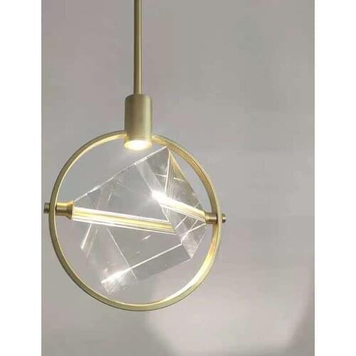 Nordic Bar Counter Crystal Chandelier Postmodern Designer Creative Dining Room Model Room Bedside Bedroom Single Chandelier