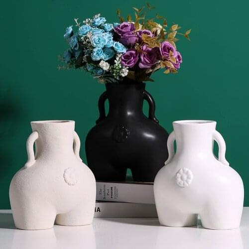 Nordic Ceramics Simulation Human Body Art Vase Sculpture Ornaments Living Room TV Cabinet Handicraft Home Decoration Accessories