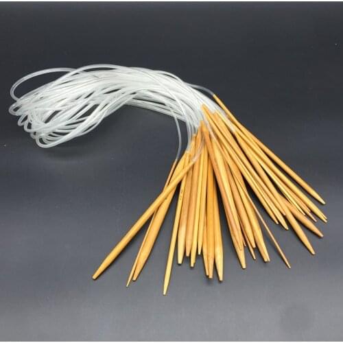 32inches 18 Pairs 18 Sizes Circular Bamboo Carbonized Knitting Needles