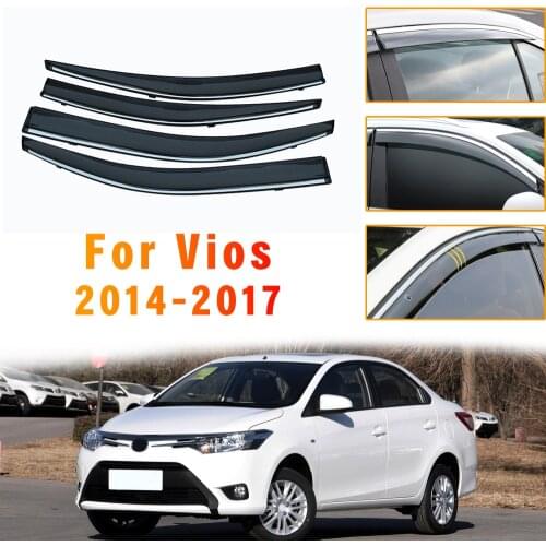 Weather Shield Window Sun Rain Visor Awnings For Toyota Vios XP150 2014 2015 2016 2017 Auto Accessories Car Styling 4pcs
