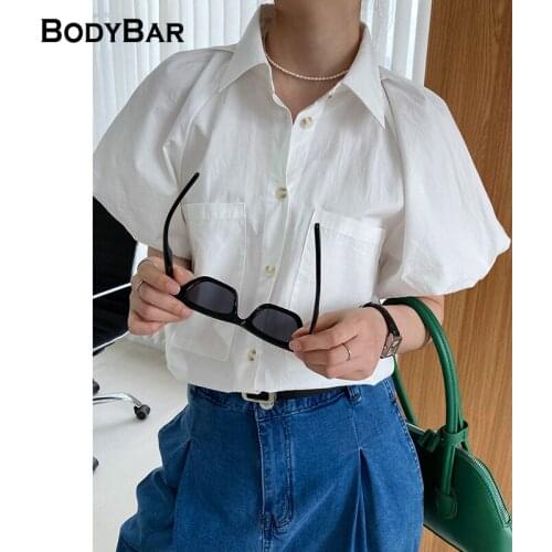 2021 Casual Short Sleeve Shirt White Turndown Collar Basic Top Teen Female Casual Oversize Blouse Lady White Loose Simple Blusas