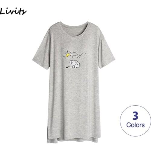 Women Dresses Built-in Bra Padded Stretchable Modal Midi Dress Mid-Calf Short Sleeve Printed Sexy Casual Korean SA1013