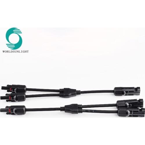 1 Pair Solar Panel Y Type 1 to 2 Connectors M-FF and F-MM Branch Cable SLAR PANEL CONNECTOR