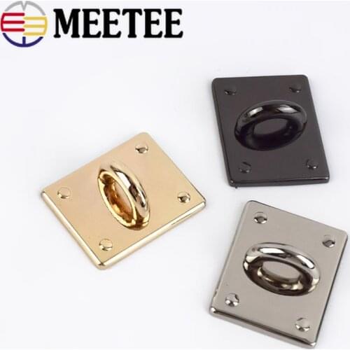 20pcs Meetee 22*27mm Mirror Surface O&D Ring Side Clip Buckle Square Hardware Hook Accessories DIY Bag Handbag Handles Connector
