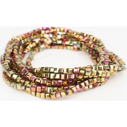 2mm 195pcs semi-steel color square glass seed beads, Czech crystal beads, accessory materials for jewelry making