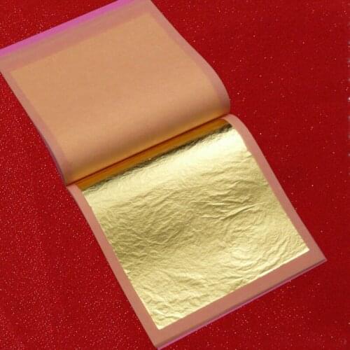 4 booklets 100 pieces 8X8cm 24K Pure Gold leaf 99.99% gold leaf foil sheet free shipping
