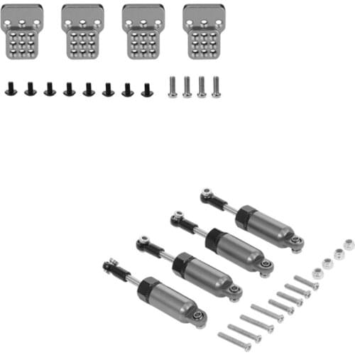 4Pcs Shock Absorber for WPL 1:16 Henglong C-14 C-24 with Shock Absorber Bracket Extender Seat for WPL C14 1/16 RC Car