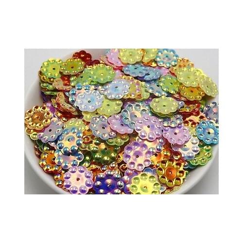 600 Mixed Color Flower Loose Shimmer Sequins Paillettes 14mm sewing Wedding craf