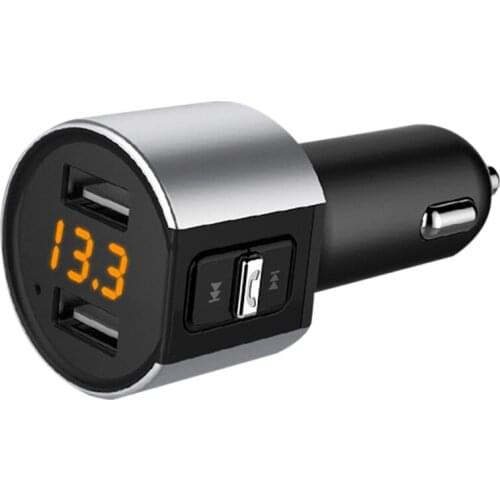 C26S Car Charger MP3 Bluetooth Player Dual USB Bluetooth Car Charger Hands-Free Car FM Transmitter