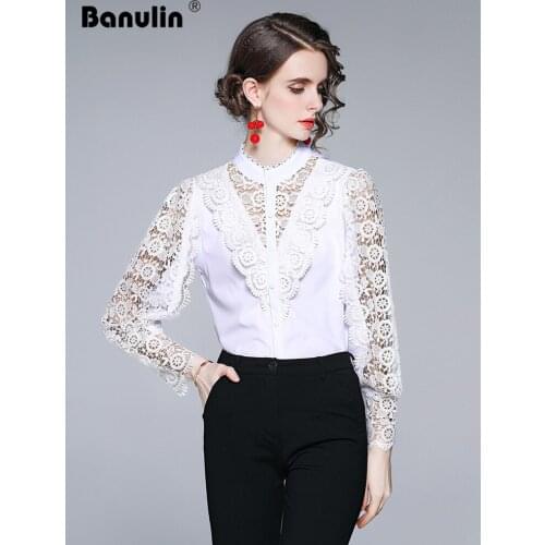 Banulin Stand-up Collar Blouses