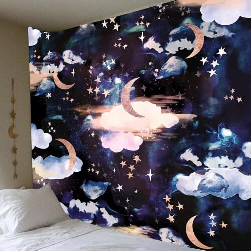 Velvet Mandela Tapestry Wall Hanging Mysterious Forest Flower Jungle Animal Moon Ocean Landscape Tapestry for Home Room Decor