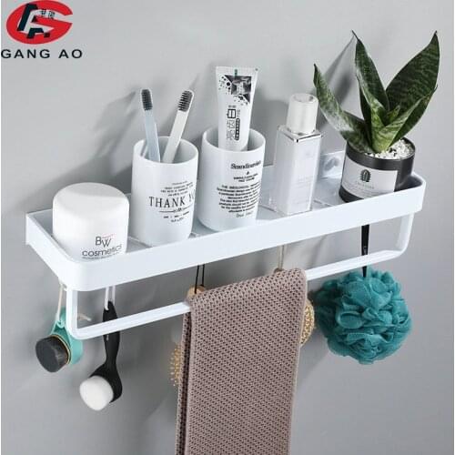 White Space Aluminum Bathroom Shelves Single Tier Rack Shampoo Shelf Kitchen Shelf Bathroom Rack