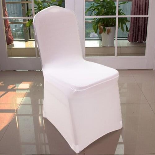 300 pcs White Universal Stretch Polyester Spandex Party Wedding Chair Covers for Weddings Lycra China Dining Kitchen Chair Cover