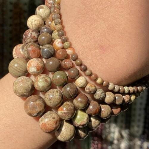 Natural Stone Flower Agates Beads For Jewelry Making Round Loose Spacer Beads Diy Bracelet Necklace Accessories 4 6 8 10 12mm