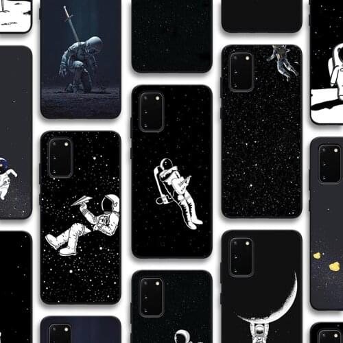 Case for Samsung Galaxy S21 A51 S20 A50 A71 A70 A12 A21S S10 S9 S8 A20 A30 S10e Note 20 10 9 Plus Ultra Lite TPU Space Astronaut
