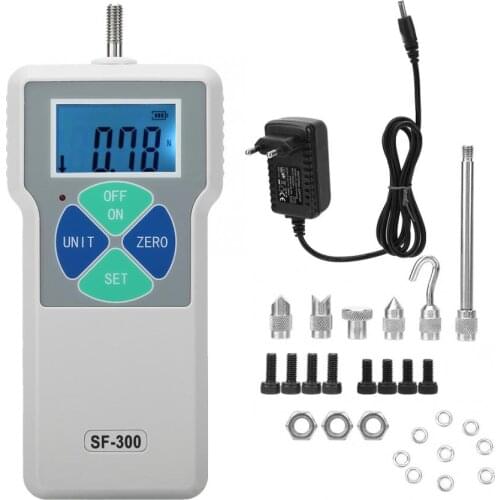 SF-300 Portable Push and Pull Tester Meter Digital Force Gauge 300N 100-240V CN Plug with Battery
