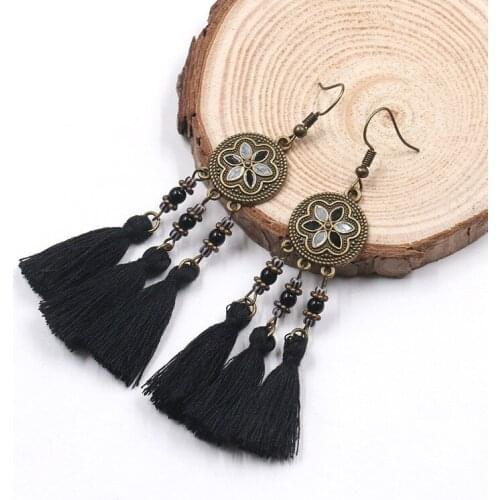 Long Drop Dangle Fringe Earrings Vintage Women Tassel Earrings Boho Statement Brand Jewelry Female Accessories