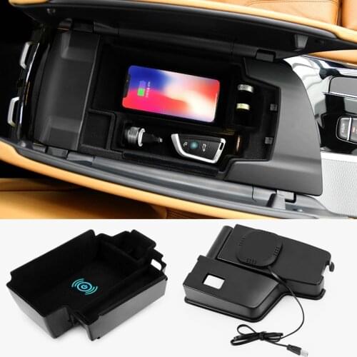 For 2016-2018 BMW X1 F48 F30 F31 F20 F21 2013-2018 G30 G31 LHD X3 X4 Mobile phone wireless charging Central Armrest storage box