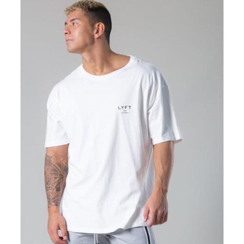 White Casual Short sleeve T shirt Men Gym Fitness Cotton T-Shirt Male Bodybuilding Workout Skinny Tee shirt Summer Tops Clothing
