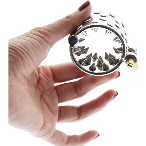 CHASTITY RING BRACELET KALIS TEETH SHARP Ring Scrotum Pendant Steel Kalis Teeth Spiked Male Chastity Device Scrotum
