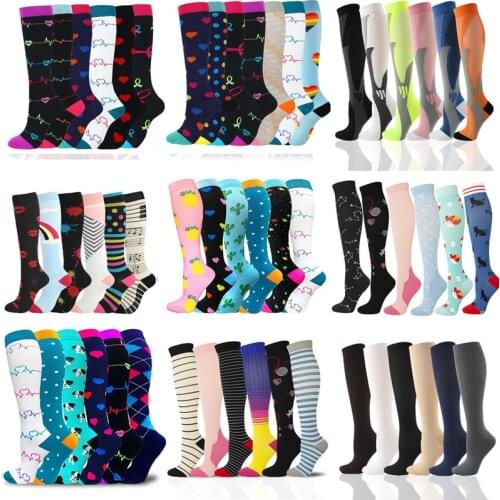Compression Stockings Fit For Varicose Veins Nylon Heart Shape Funny Socks Men Women Outdoor Fitness Sports Soccer Stocking