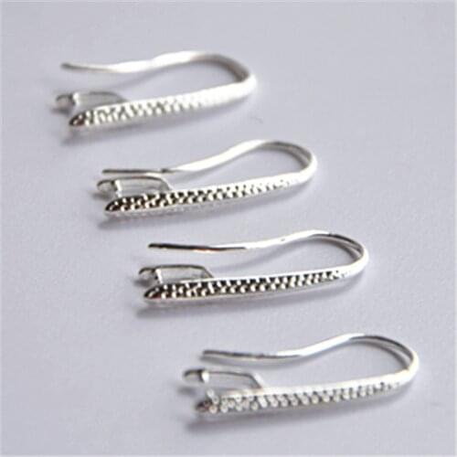 HOT 10X DIY Making 925 Sterling Silver Jewelry Findings Hook Earring Pinch Bail Ear Wires For Crystal Stones Beads