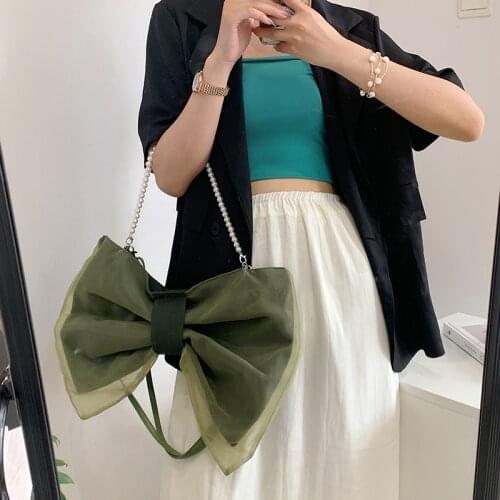 Fashion Design Women Shoulder Bags Large Capacity Ladies Bowknot Crossbody Bags Portable Female Casual Tote Handbags