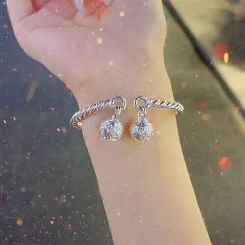 New Arrival Bells Bangles For Women Jewelry Trendy Silver Plated Bracelet Female Open Size Bangle Accessories Girlfriend Gift
