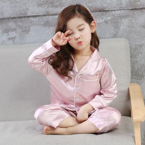 New Sweet Young childSleepshirts Silk Nightgown Printed Fashion Knee-length Girls andboys Sleepwear Summer child Sleepsh