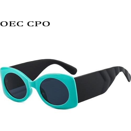OEC CPO Vintage Oval Sunglasses Women Steampunk Square Sun Glasses For Female Personality Colorful Eyewear Men Lunette De O880