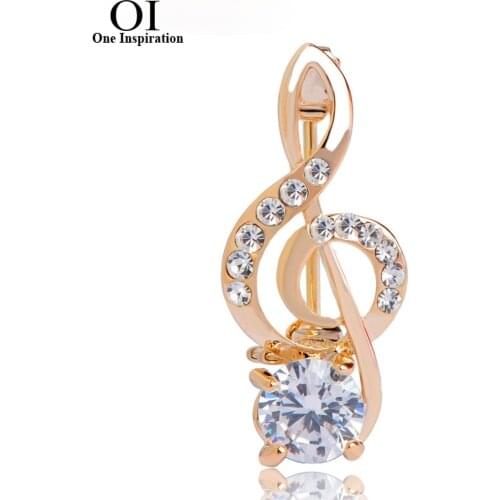 OI Zircon Music Note Shape Brooches Bouquet Small Corsage Coroa Poster Broches Wedding Collar Hijab Pin Up Clip Scarf Lot