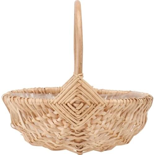 Natural Rattan Woven Flower Basket Plant Pot Vase Watermelon Shape Picnic Outdoor Fruit Food Wicker Gift Basket Braided Basket