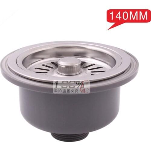 Sink strainer 140mm funnel stainless steel sink cage single slot vegetables basin drainer