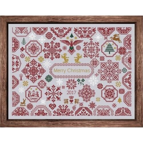 Christmas snowflake cross stitch kits plants aida fabric 18ct 14ct 11ct grey cotton thread embroidery kits DIY craft set