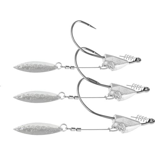 2020 Fishing Offset Hook 3pcs Lead Jig Head Crank Fishhook For Soft Bait Worm Lure Barbed Japanese Hooks