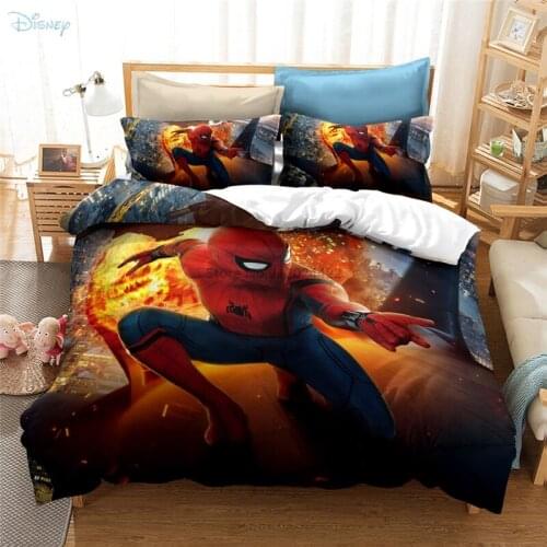 Super Flame Spider Man Pattern Duvet Cover Set Pillowcase for Boys Girls Kids Baby Adults Cartoon 3d Single Double Bedding Sets